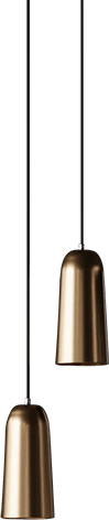 Brass pendant light fixtures in a modern home interior